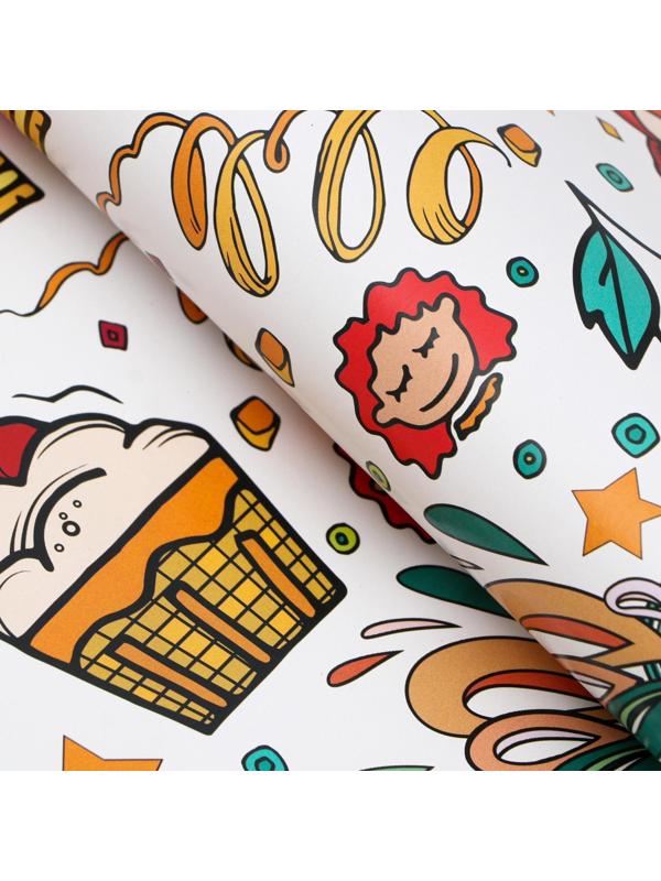 Бумага упаковочная глянцевая 