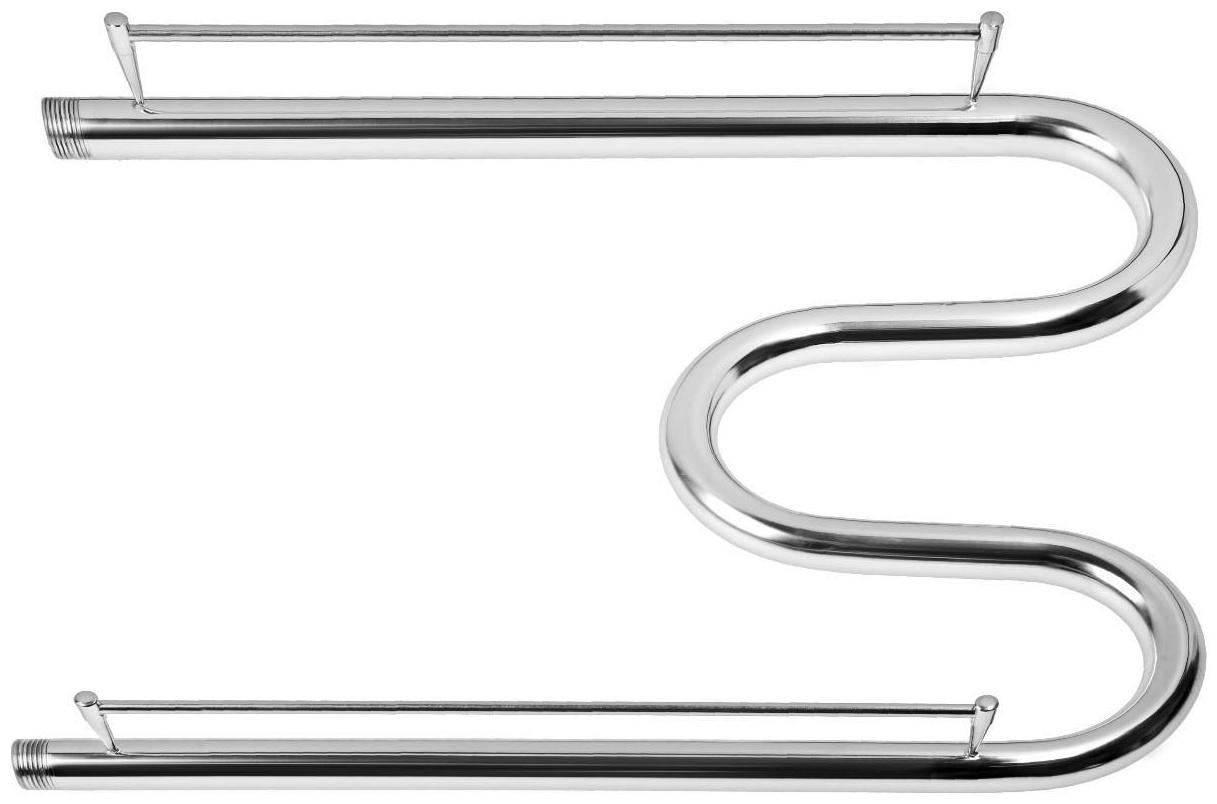 Полотенцесушитель водяной ТЕРА, М-образный, 500х600 мм, с полкой, D=32 мм, наруж. резьба 1