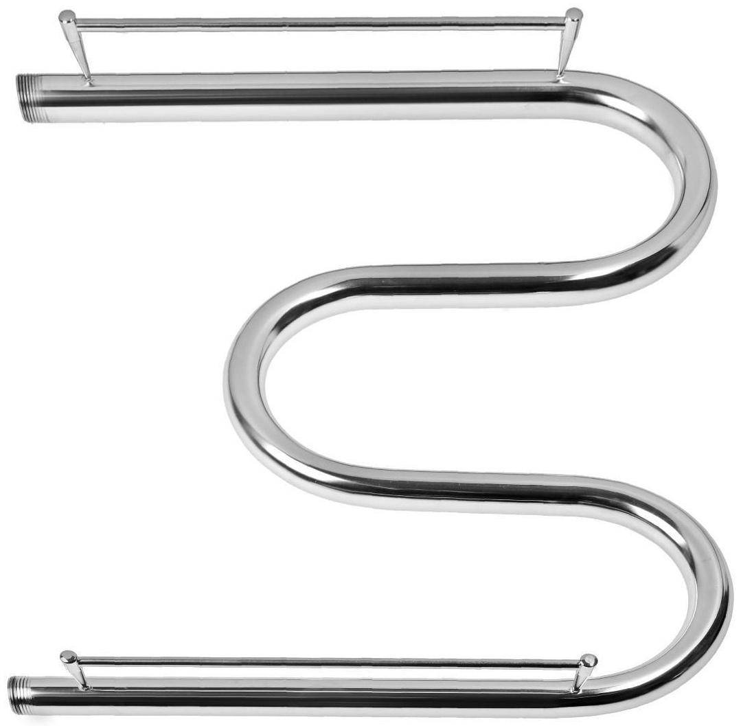 Полотенцесушитель водяной ТЕРА, М-образный, 600х500 мм, с полкой, D=32 мм, наруж. резьба 1