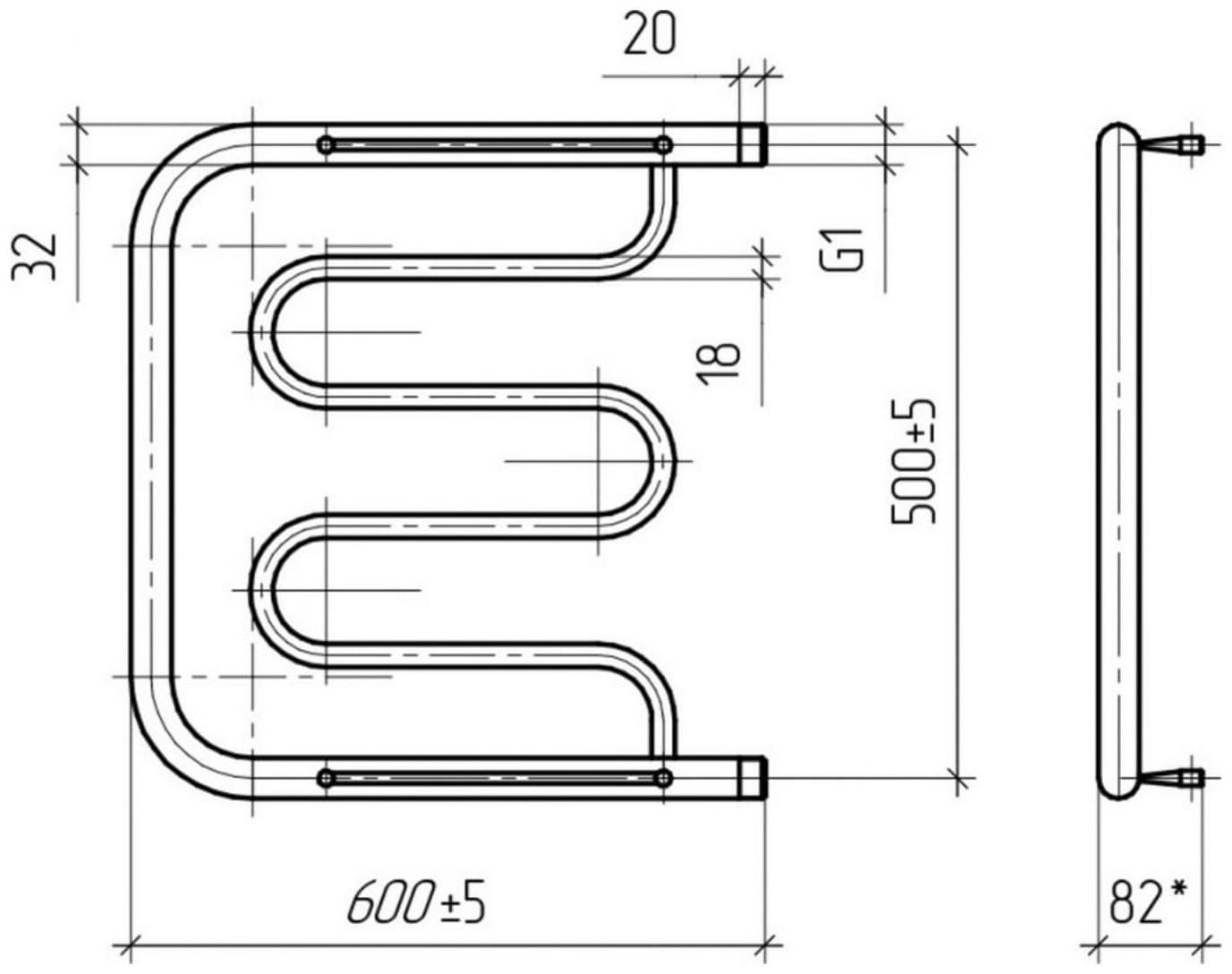 Полотенцесушитель водяной ТЕРА 