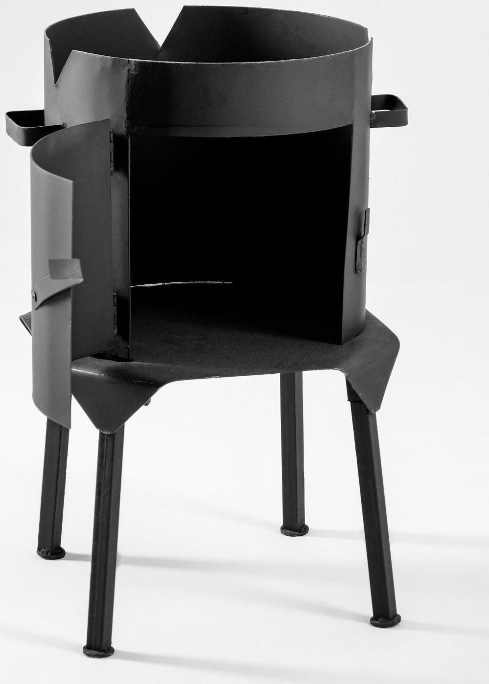 Печь под казан 10 л, с дверцей и съемными ножками