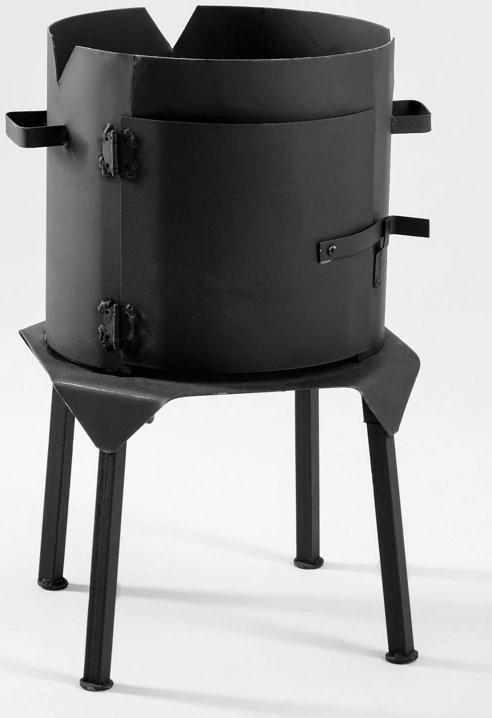 Печь под казан 10 л, с дверцей и съемными ножками