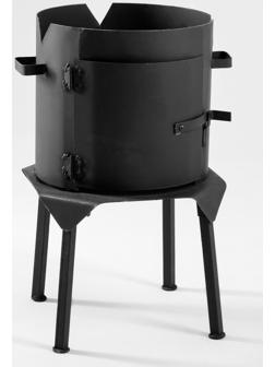 Печь под казан 10 л, с дверцей и съемными ножками