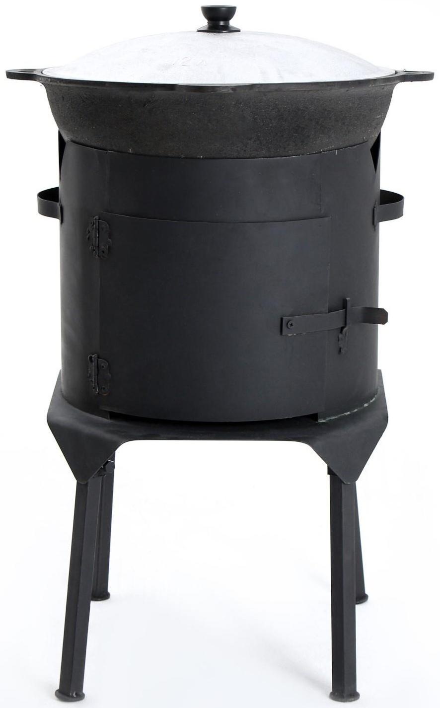 Печь под казан 12 л, с дверцей и съемными ножками