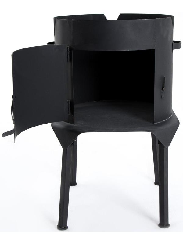 Печь под казан 12 л, с дверцей и съемными ножками