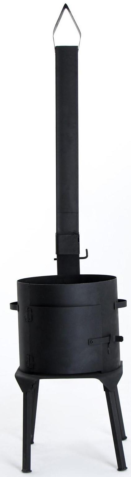 Печь под казан 10 л, с дымоходом, с дверцей и съемными ножками