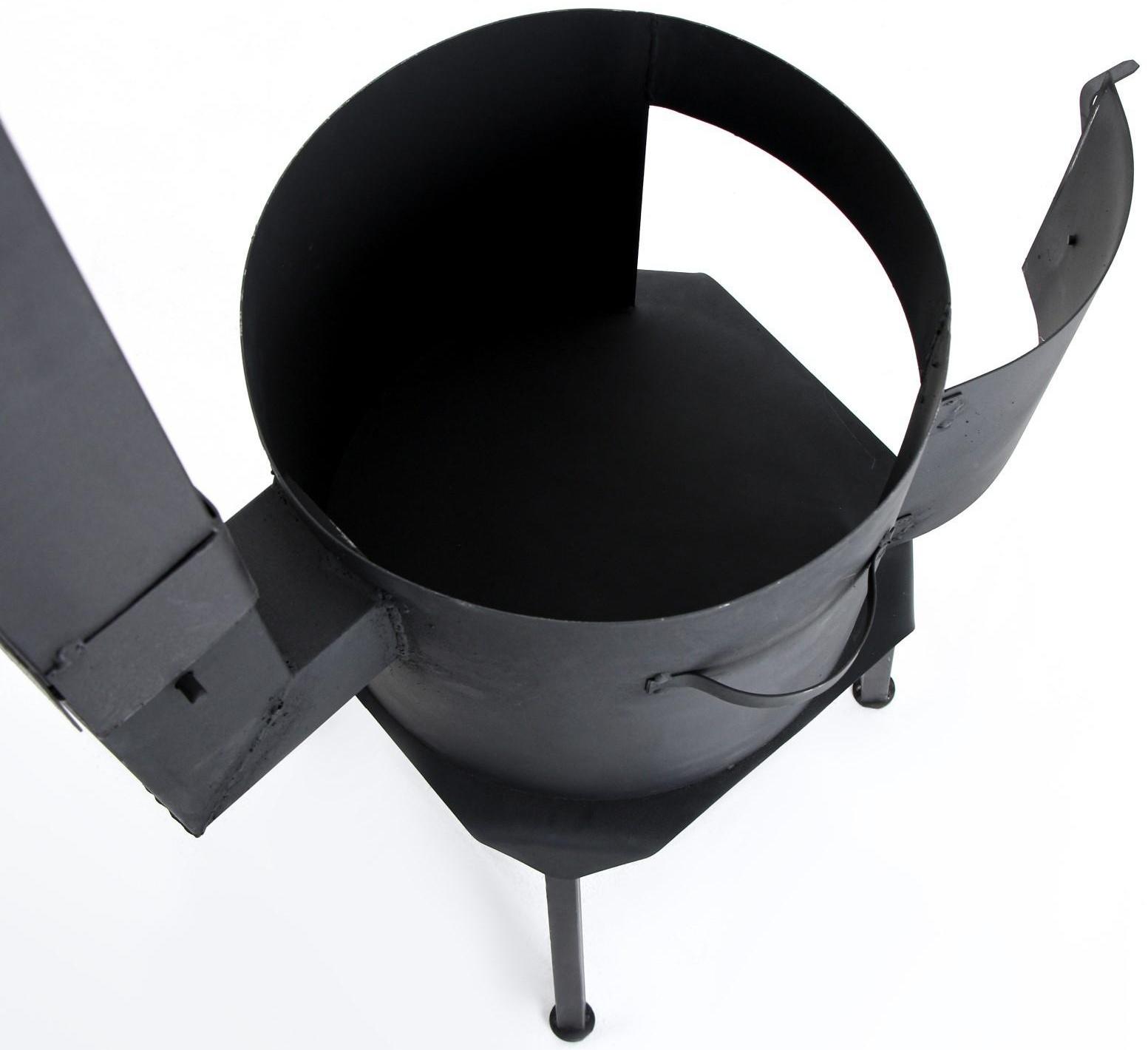 Печь под казан 10 л, с дымоходом, с дверцей и съемными ножками