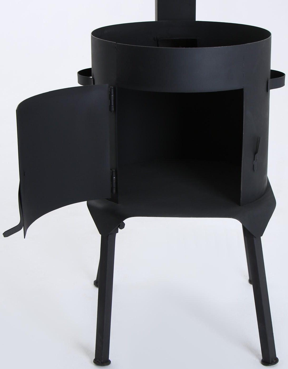 Печь под казан 10 л, с дымоходом, с дверцей и съемными ножками