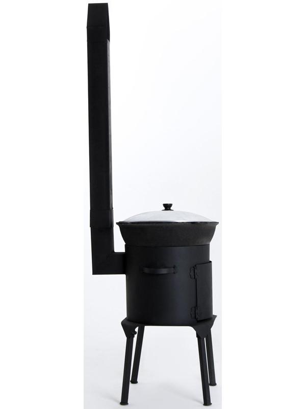 Печь под казан 10 л, с дымоходом, с дверцей и съемными ножками