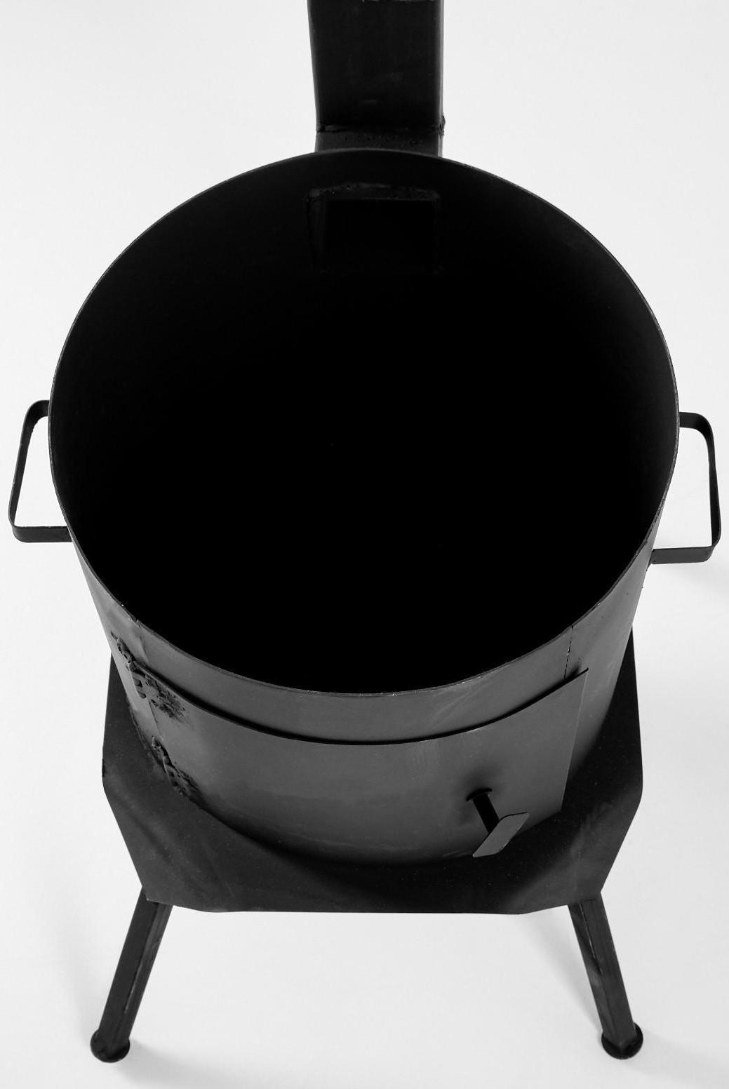 Печь под казан 12 л, с дымоходом, с дверцей и съемными ножками