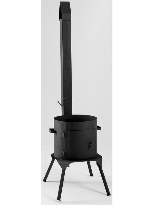 Печь под казан 12 л, с дымоходом, с дверцей и съемными ножками