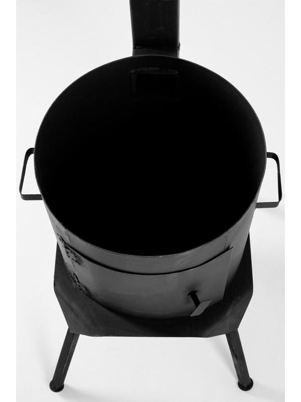 Печь под казан 12 л, с дымоходом, с дверцей и съемными ножками