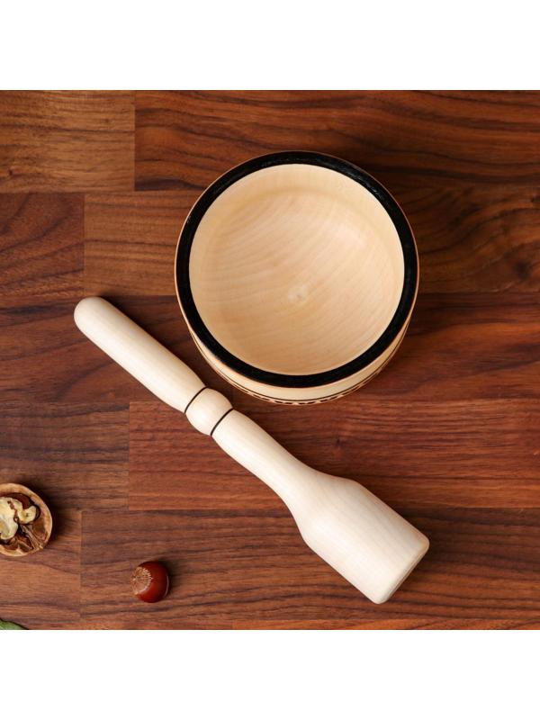 Ступка с пестиком, ступка 11-12 х 8 см, пестик 22 х 4,5 см, массив клена