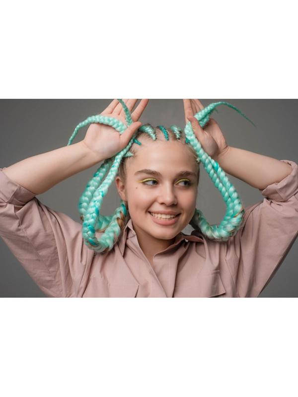 ZUMBA Канекалон двухцветный, гофрированный, 60 см, 100 гр, цвет чёрный/ярко-розовый(#BY3)