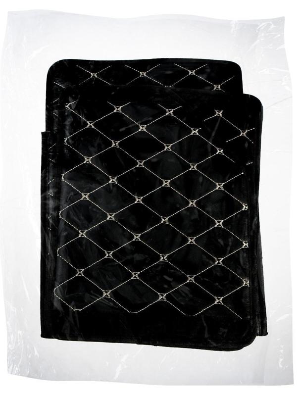 Саквояж в багажник автомобиля, 32×32×30 см, экокожа, черный с белой обшивкой