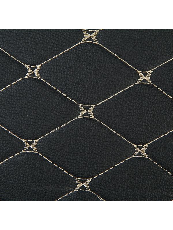 Саквояж в багажник автомобиля, 40х32х30 см, экокожа, черный с белой строчкой