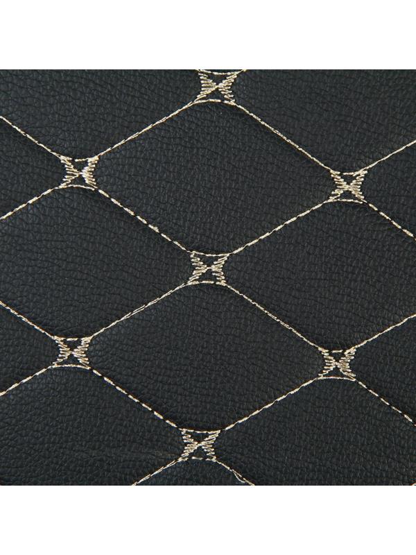 Саквояж в багажник автомобиля, 55×32×30 см, экокожа, черный с белой строчкой