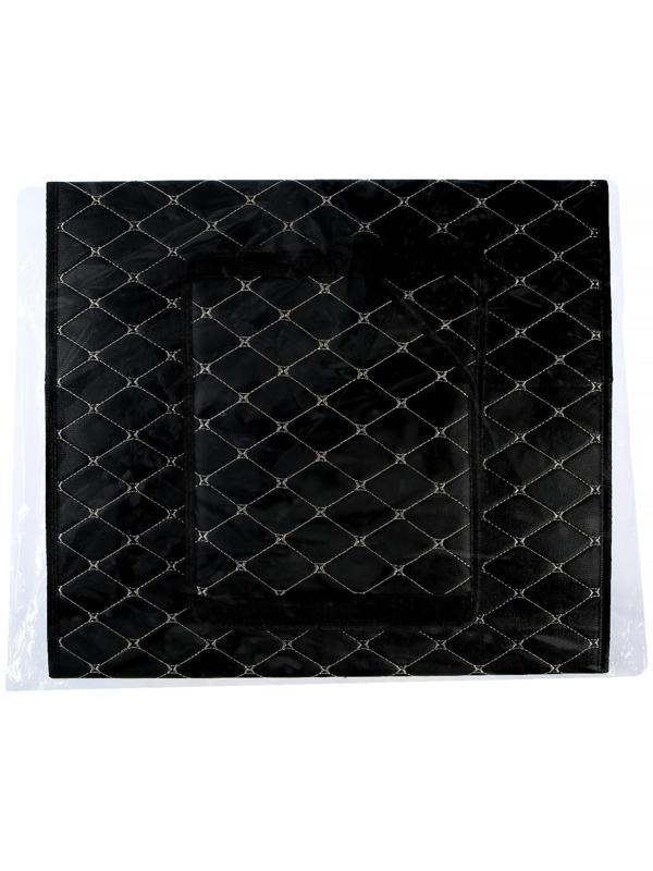 Саквояж в багажник автомобиля, 55×32×30 см, экокожа, черный с белой строчкой