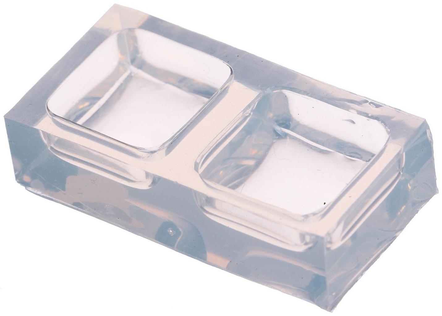 Силиконовый молд 2-х квадратов, КВ-202, 20 мм, h-7 мм