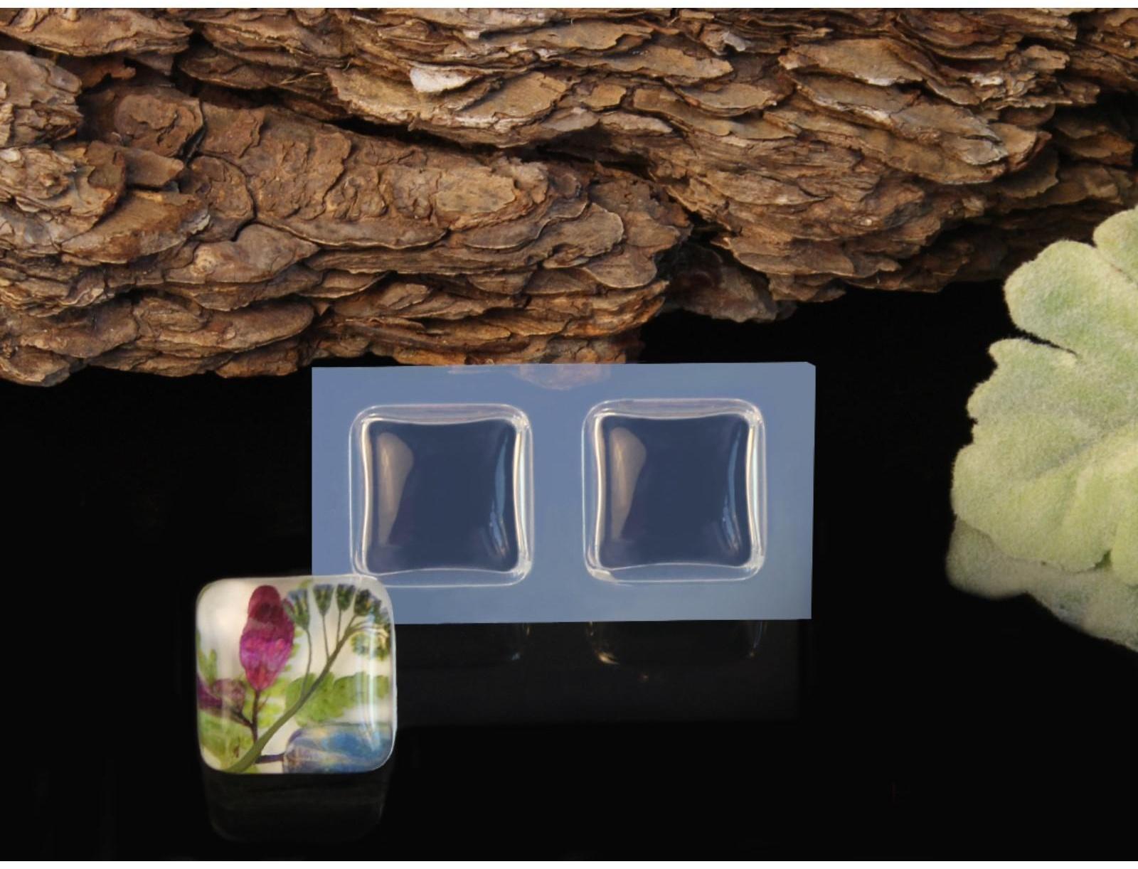 Силиконовый молд 2-х квадратов, КВ-202, 20 мм, h-7 мм