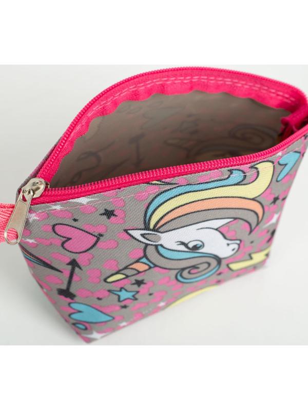 Косметичка на молнии, цвет розовый