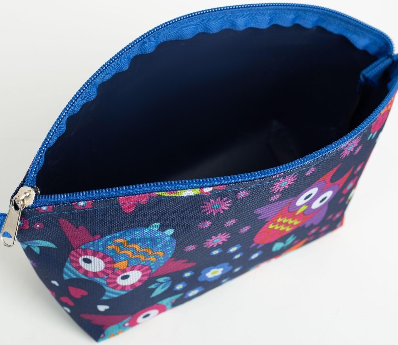 Косметичка на молнии, цвет синий