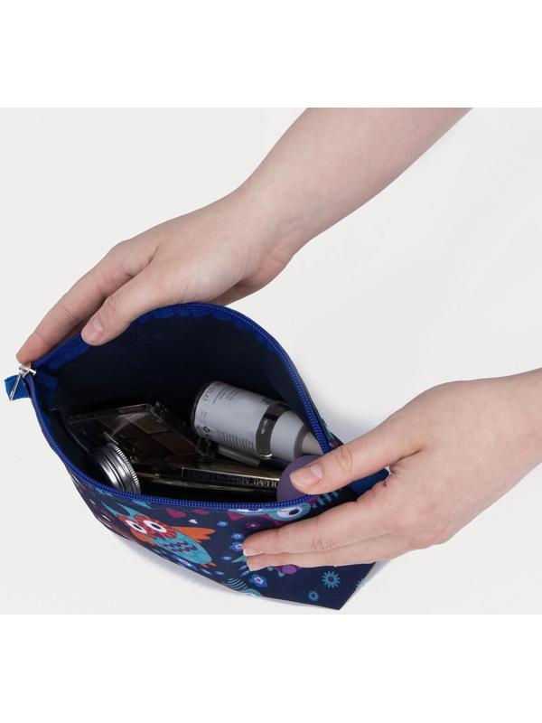Косметичка на молнии, цвет синий