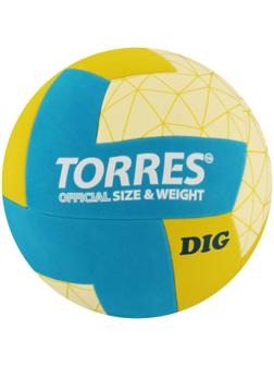 Мяч волейбольный TORRES Dig, ТПЭ, клееный, 12 панелей, размер 5