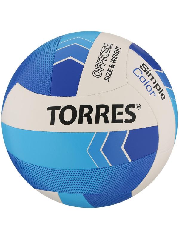 Мяч волейбольный TORRES Simple Color, TPU, машинная сшивка, 18 панелей, размер 5