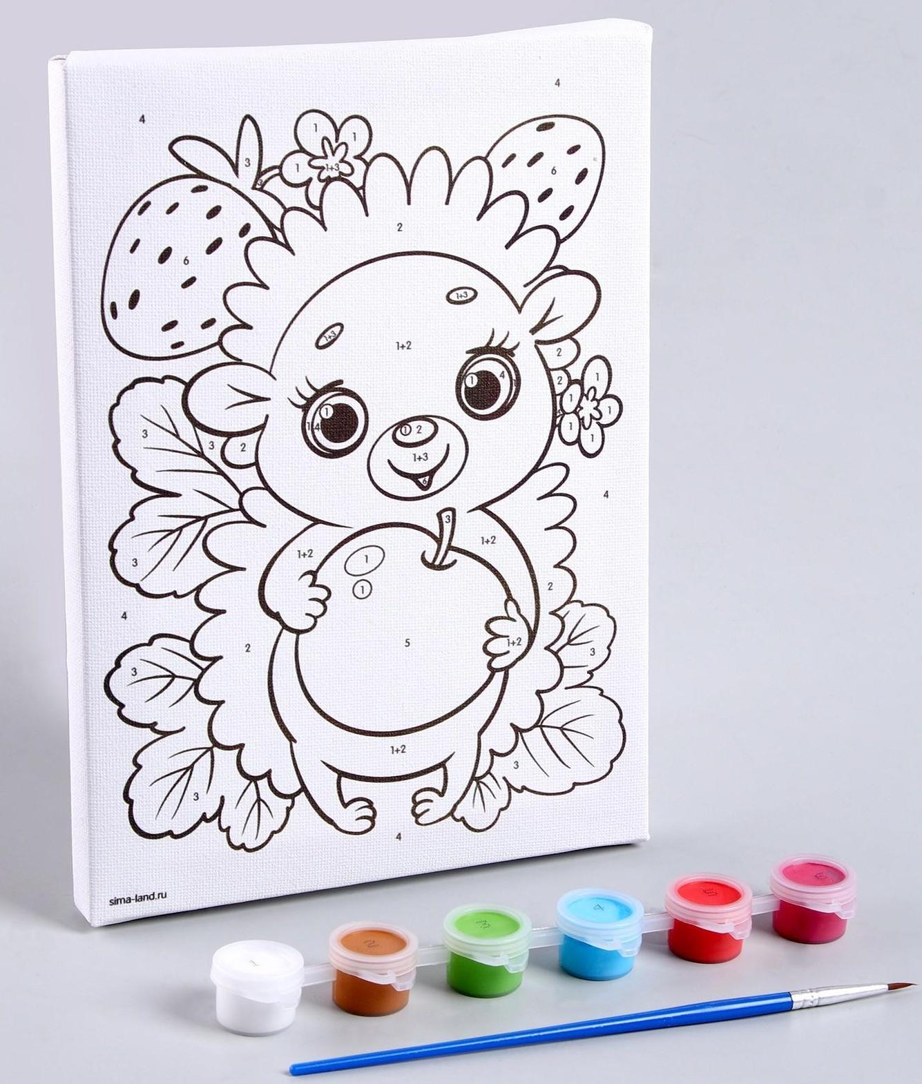 Картина по номерам «Весёлый ёжик» 21х15 см