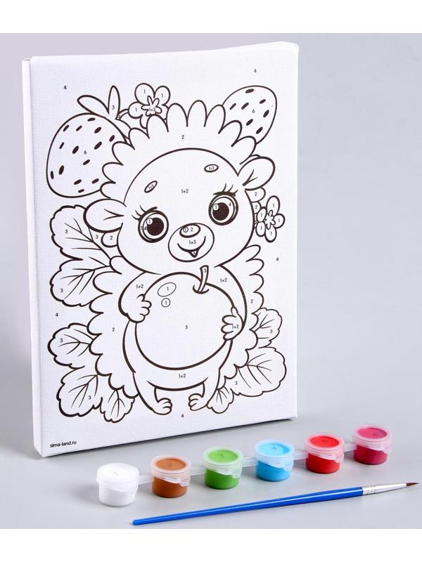 Картина по номерам «Весёлый ёжик» 21х15 см