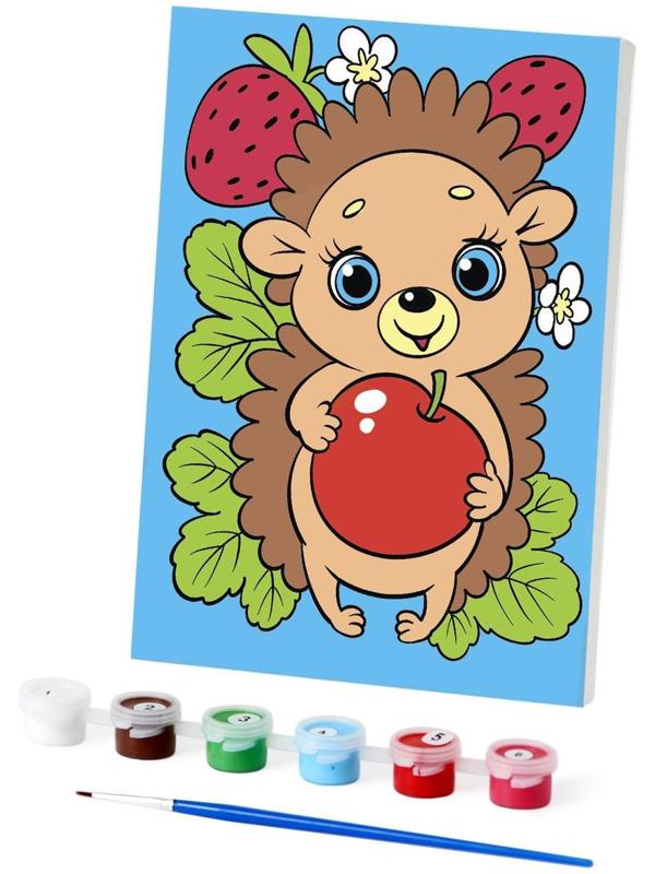 Картина по номерам «Весёлый ёжик» 21х15 см