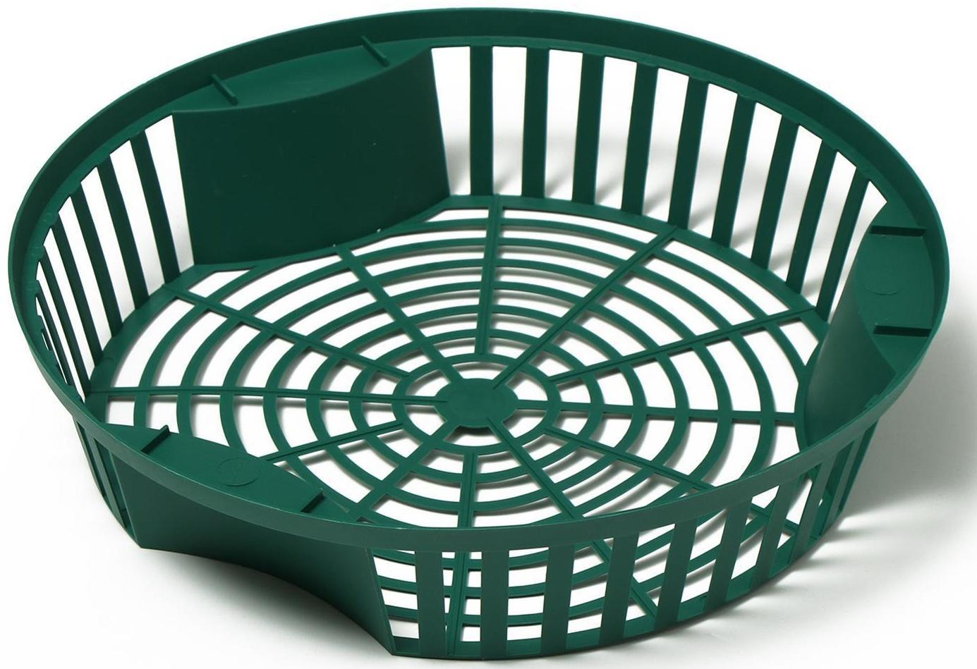 Корзинка для луковичных, круглая, d = 27 см, h = 6, зелёная