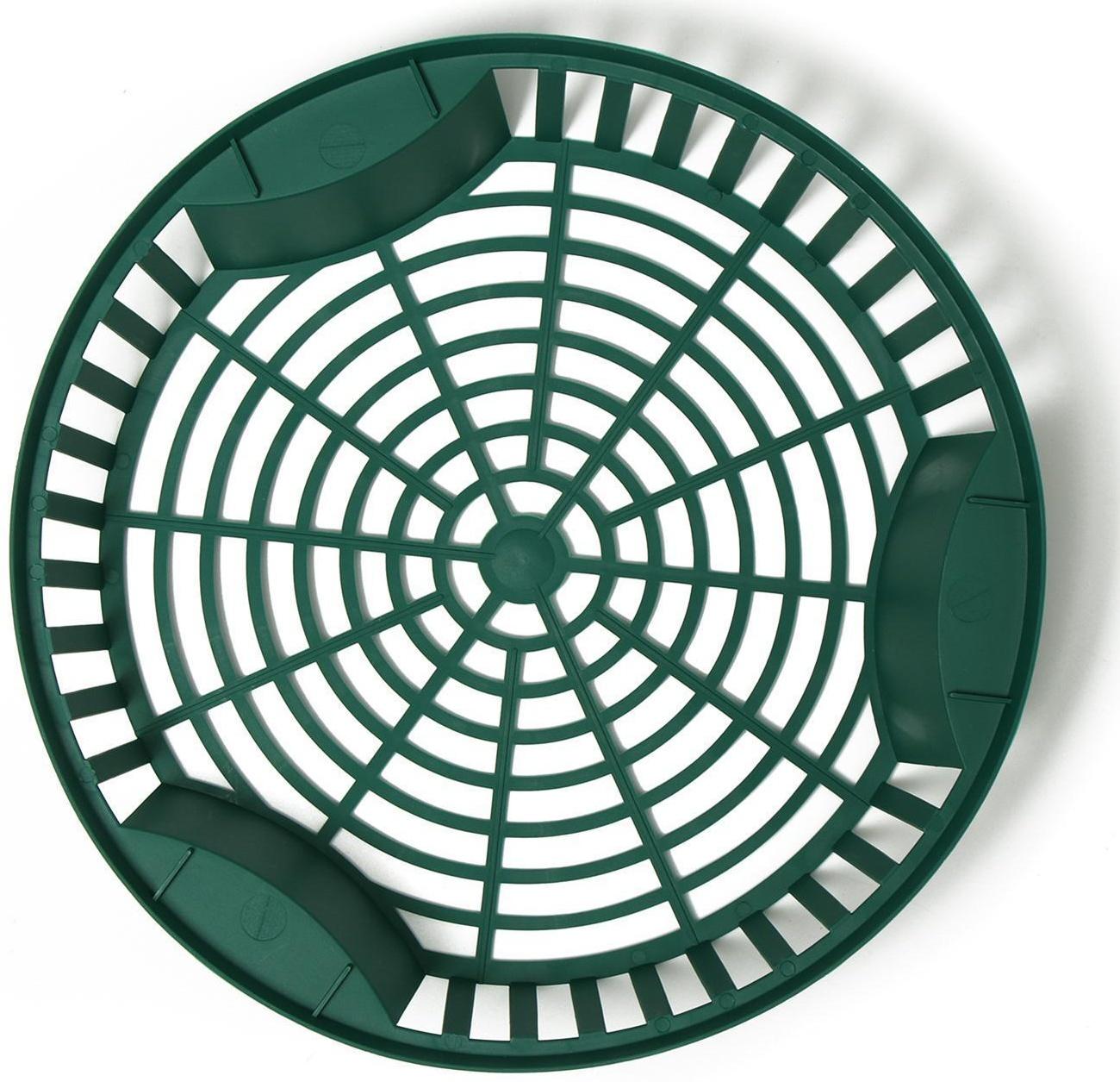 Корзинка для луковичных, круглая, d = 27 см, h = 6, зелёная