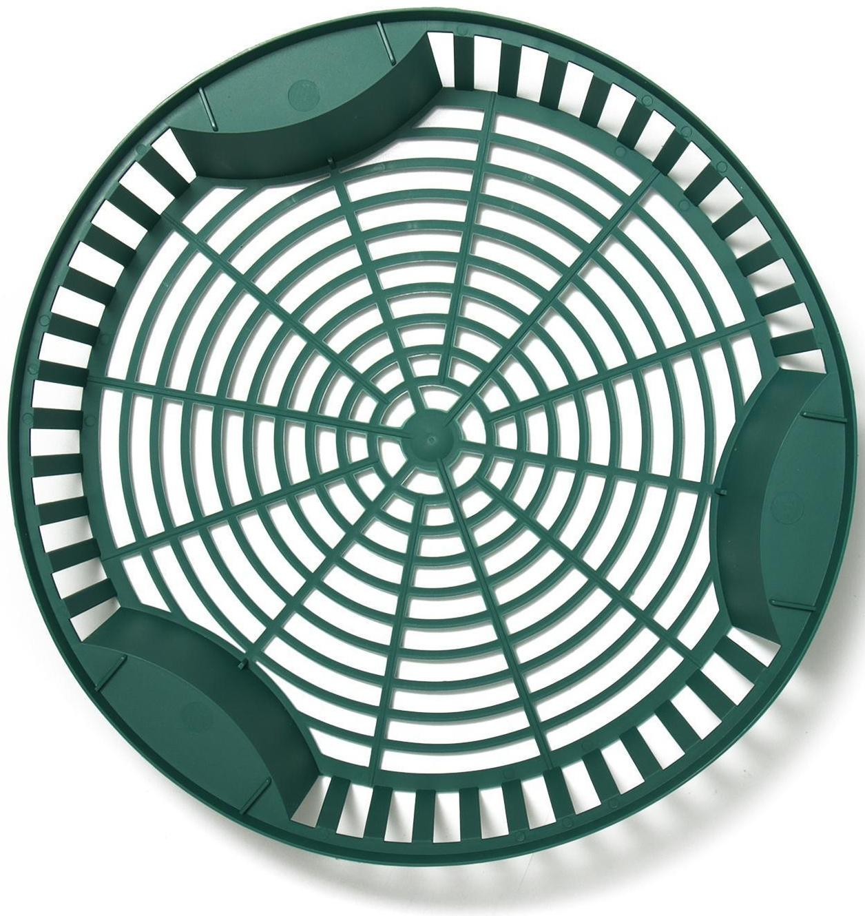 Корзинка для луковичных, круглая, d = 30 см, h = 6 см, зелёная