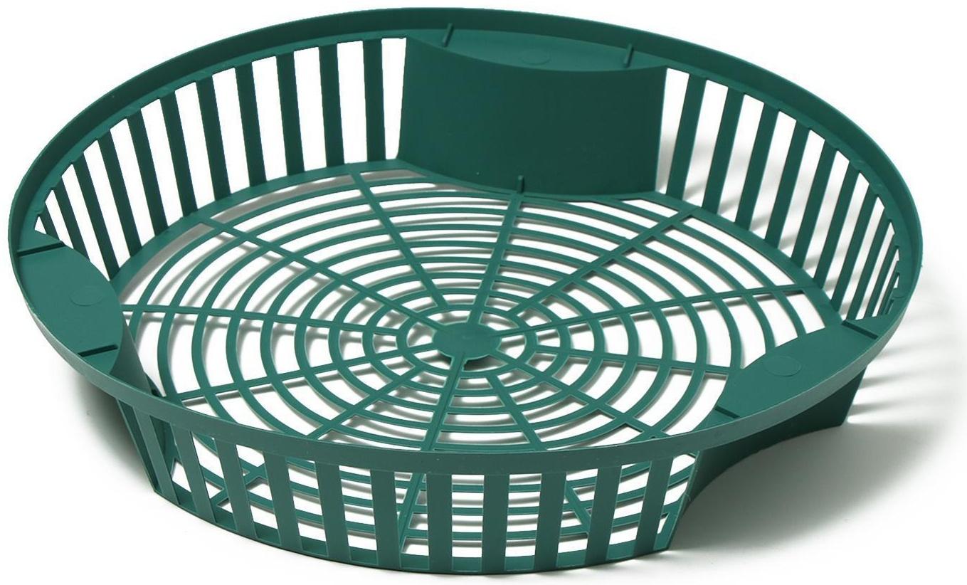 Корзинка для луковичных, круглая, d = 30 см, h = 6 см, зелёная