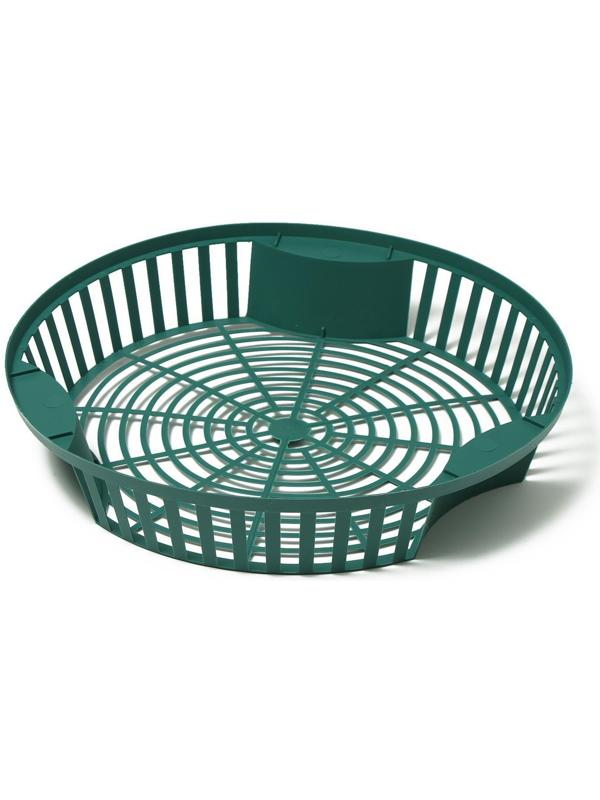 Корзинка для луковичных, круглая, d = 30 см, h = 6 см, зелёная