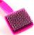 Пуходерка пластиковая мягкая с закругленными зубьями, малая, 6 х 13,5 см, розовая