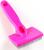 Пуходерка пластиковая мягкая с закругленными зубьями, малая, 6 х 13,5 см, розовая