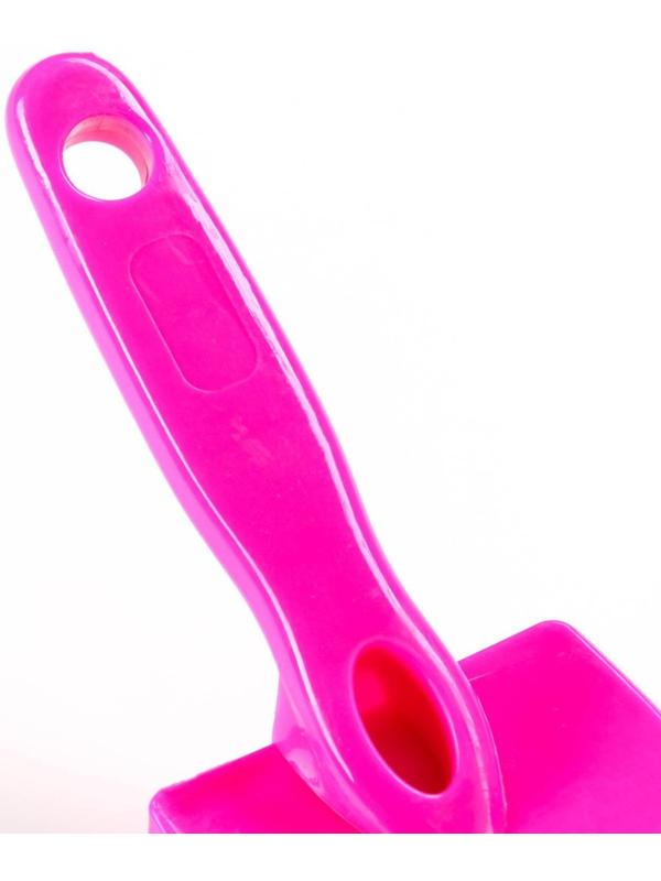 Пуходерка пластиковая мягкая с закругленными зубьями, малая, 6 х 13,5 см, розовая