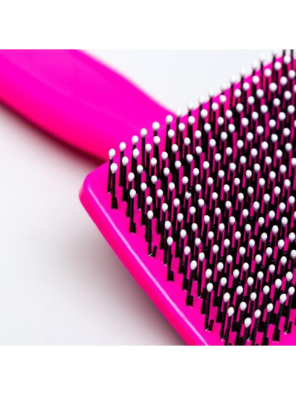 Пуходерка пластиковая мягкая с закругленными зубьями, малая, 6 х 13,5 см, розовая