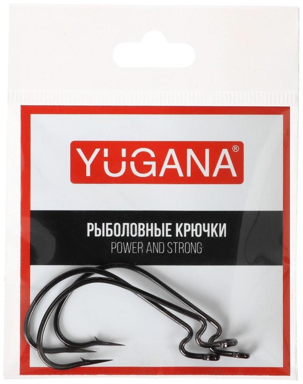 Крючки офсетные YUGANA Wide range worm №4/0, 3 шт в упак.