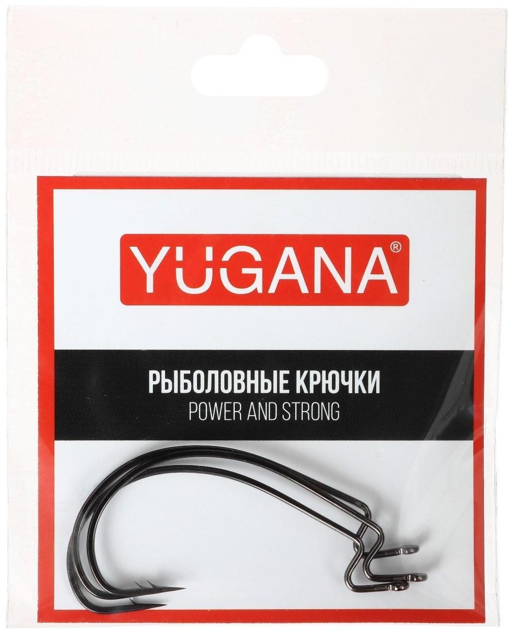 Крючки офсетные YUGANA Wide range worm №3/0, 3 шт в упак.