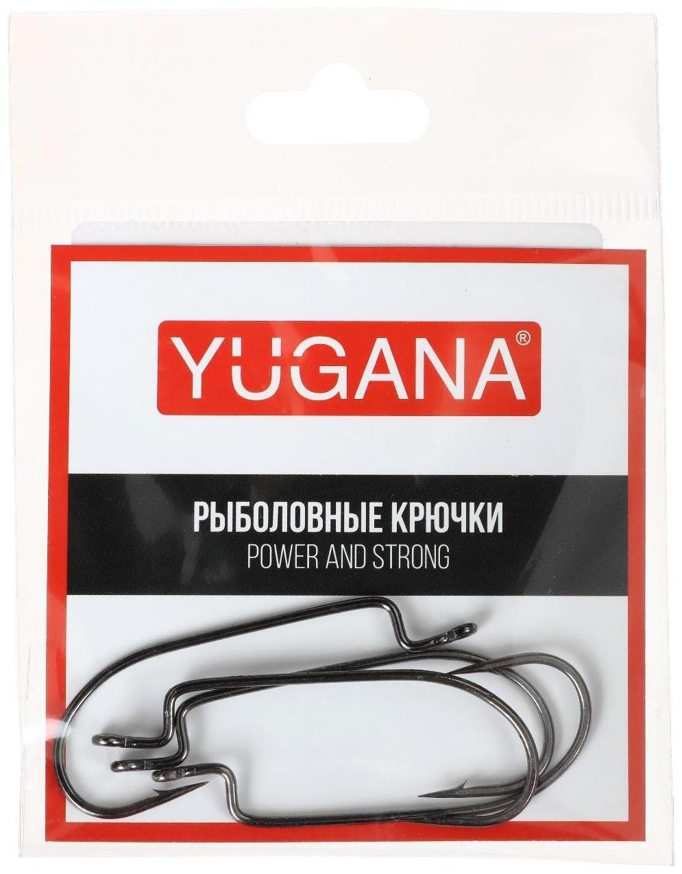 Крючки офсетные YUGANA O'shaughnessy worm № 2/0, 4 шт в упак.