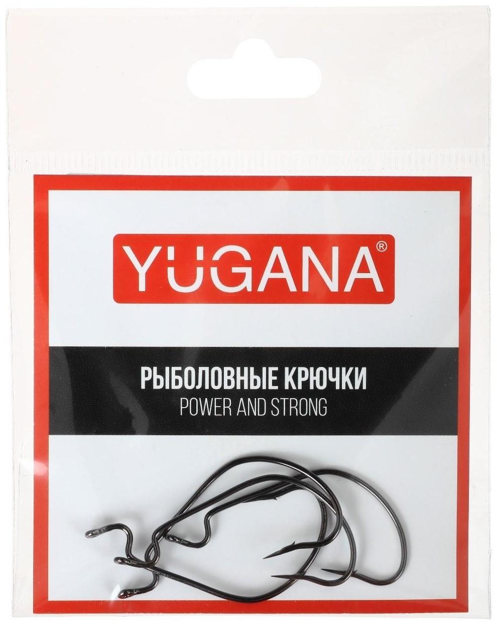 Крючки офсетные YUGANA O'shaughnessy worm № 1/0, 4 шт в упак.