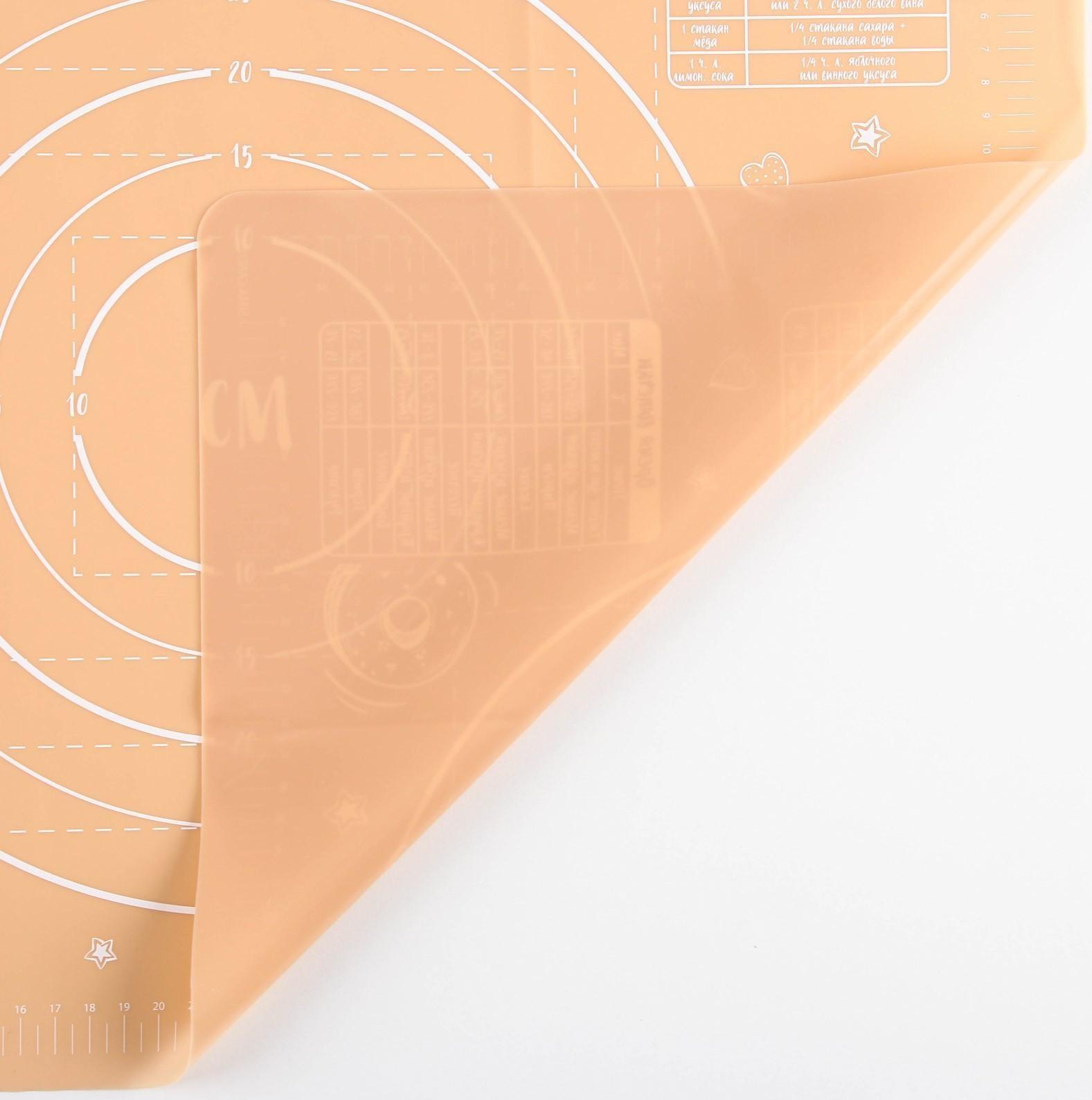 Силиконовый коврик для выпечки «Сладкая булочка», 50 х 40 см