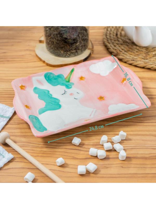 Блюдо прямоугольное «Единорог», 24,8×16,8 см