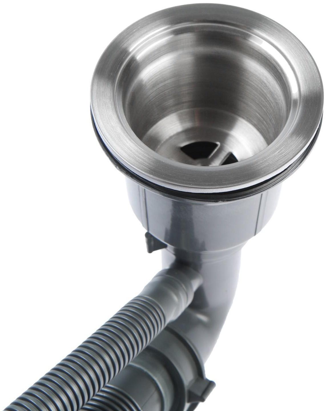 Мойка кухонная GERHANS K34444, врезная, 440 х 440 х 220 мм,  толщина 1,0 мм, с сифоном