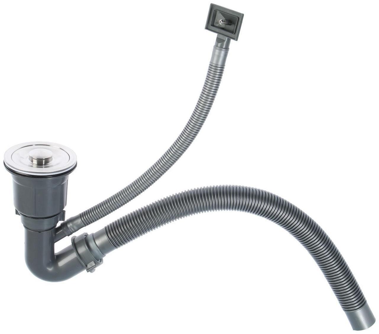 Мойка кухонная GERHANS K34444, врезная, 440 х 440 х 220 мм,  толщина 1,0 мм, с сифоном