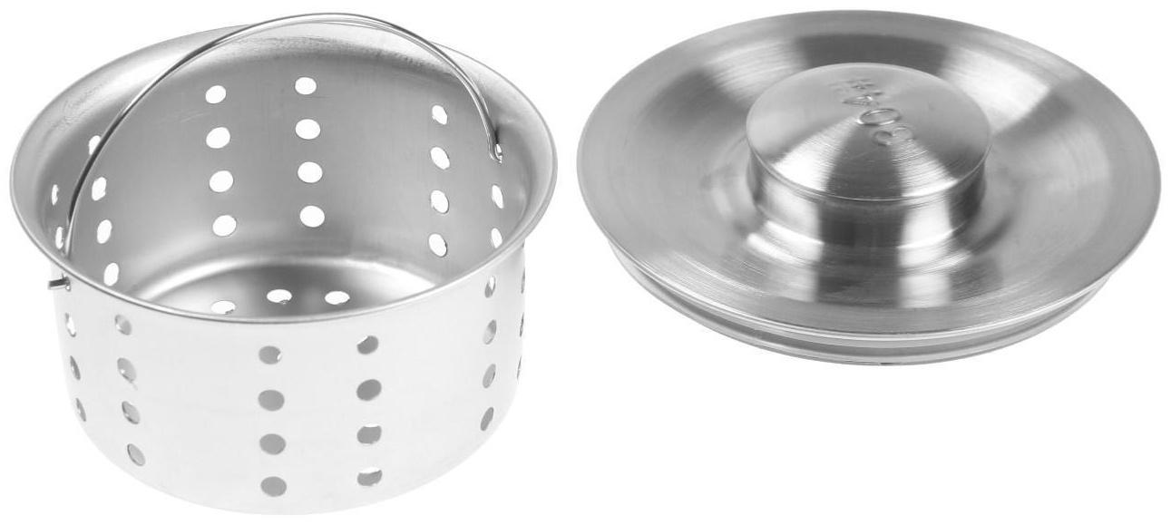 Мойка кухонная GERHANS K34444, врезная, 440 х 440 х 220 мм,  толщина 1,0 мм, с сифоном